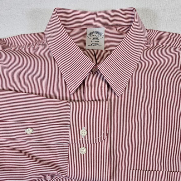 Brooks Brothers Other - Brooks Brothers Red White Striped Long Sleeve Button Up Shirt Preppy Mens 17 4/5